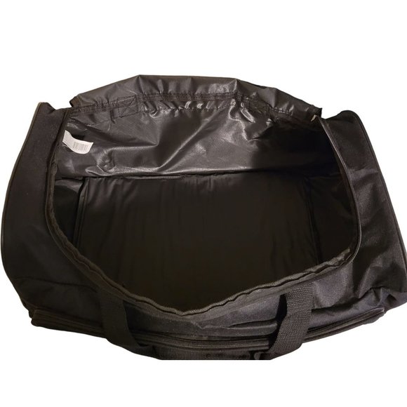 Duffle Bag Black Zipper Opening and Outside Pocket Large 22 x 12 x 12 - Picture 10 of 11